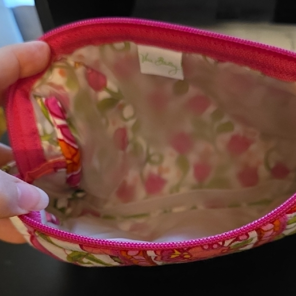 Vera Bradley Pink and Orange Floral Cosmetics Bag - Picture 3 of 5